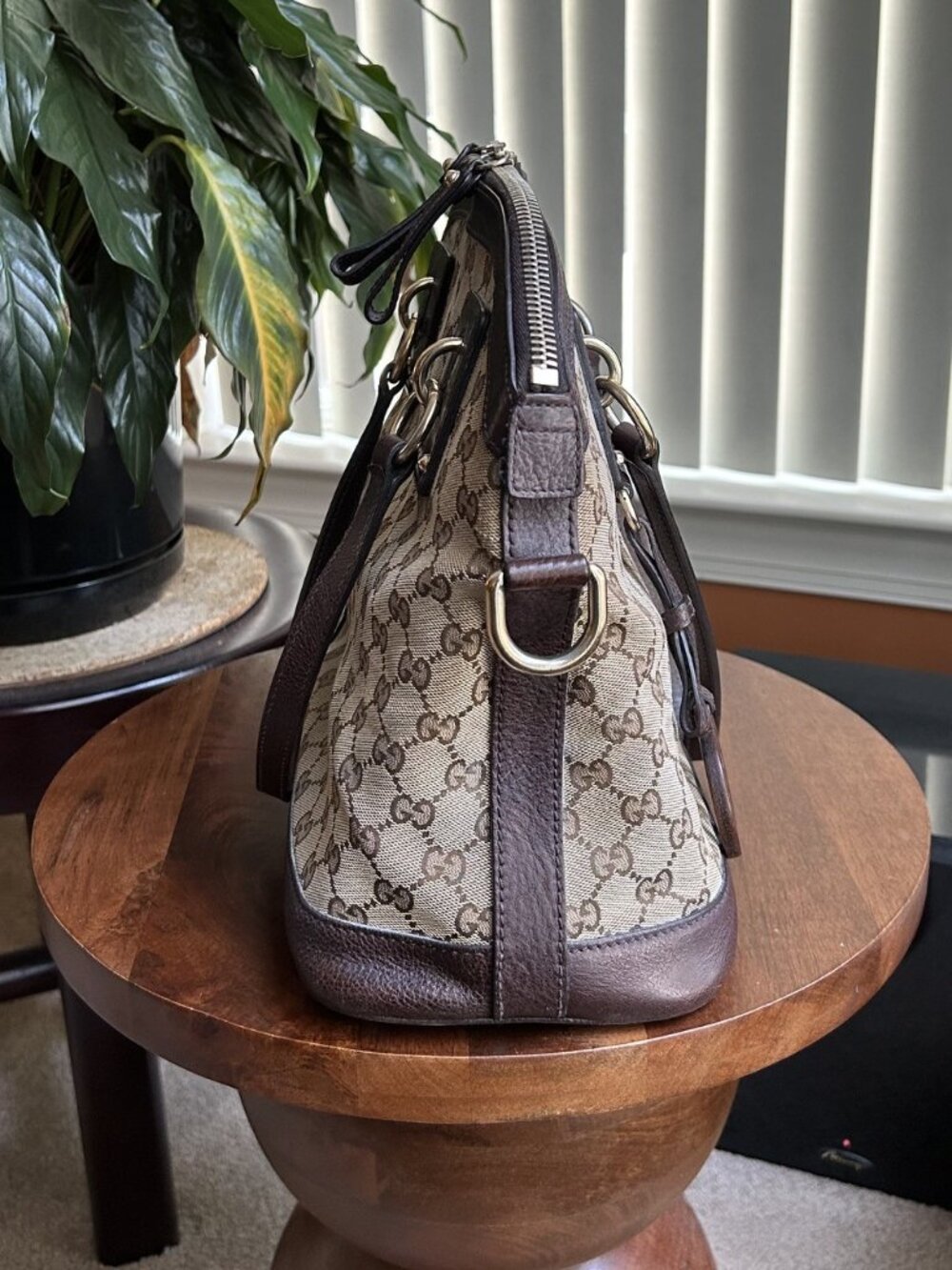 GUCCI GG Charm Two-Way Dome Shoulder Bag, Tan, Brown - Picture 4 of 16